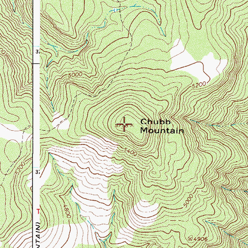 Topographic Map of Chubb Mountain, AZ