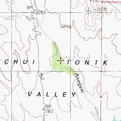 Topographic Map of Chui Tontk Valley, AZ