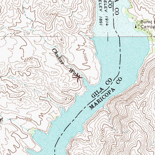 Topographic Map of Chukar Wash, AZ