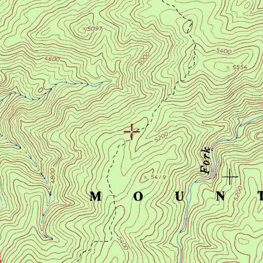 Topographic Map of Crooked Tree Trail, CA