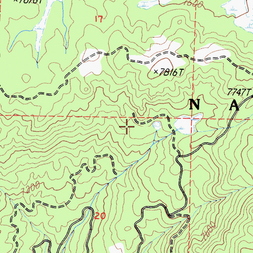Topographic Map of Big Meadows Nordic Ski Trail, CA