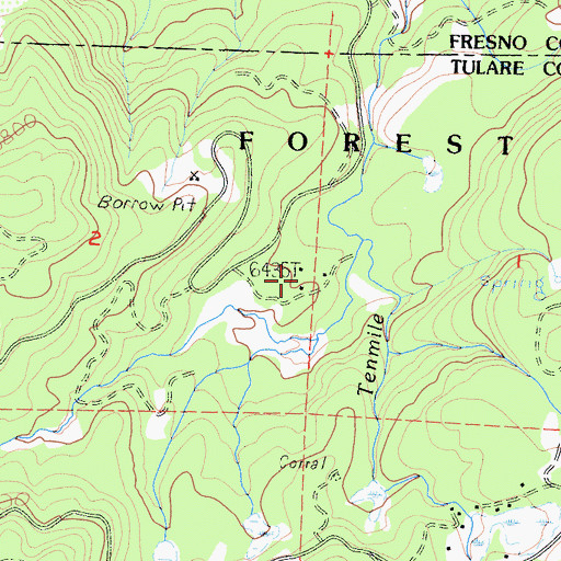 Topographic Map of Baumans Cow Camp, CA