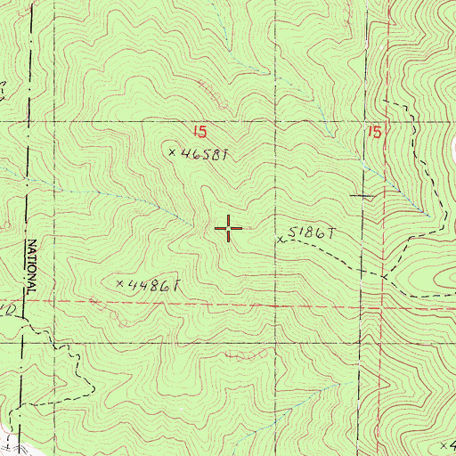 Topographic Map of Dude Ridge, CA