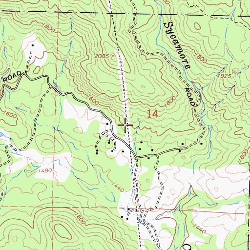 Topographic Map of Cold Springs Rancheria, CA
