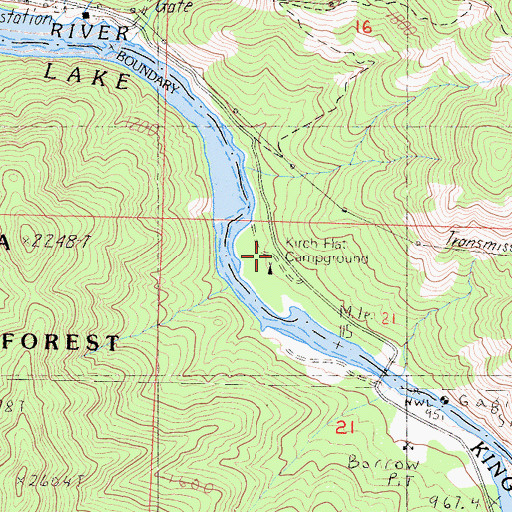 Topographic Map of Kirch Flat, CA