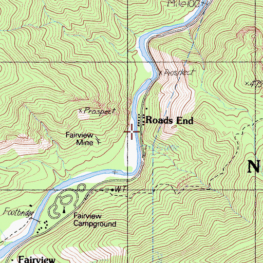 Topographic Map of Roads End Station, CA