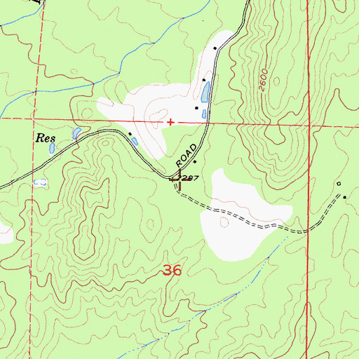 Topographic Map of Dickey Ranch, CA