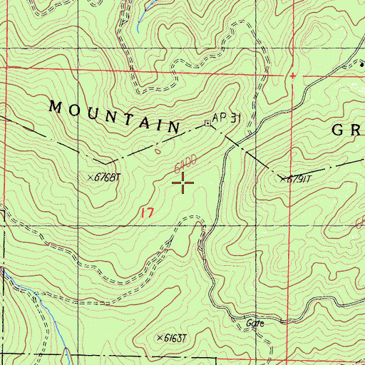 Topographic Map of Tule River Indian Lands, CA