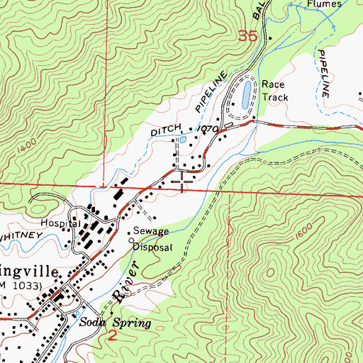 Topographic Map of Springville Work Center CDF, CA
