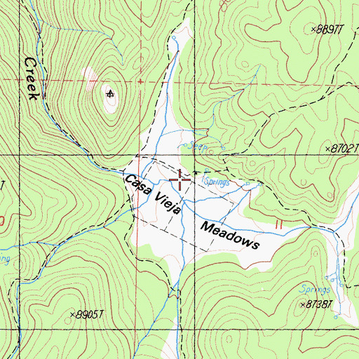 Topographic Map of Casa Vieja Meadows Forest Service Facility, CA