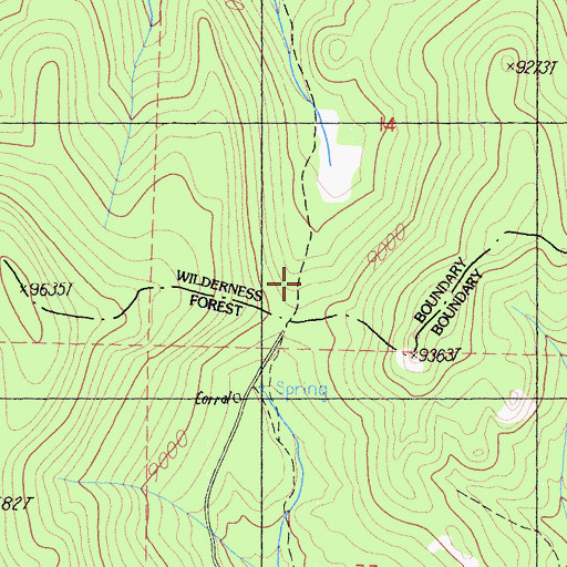 Topographic Map of Boggys Pass, CA