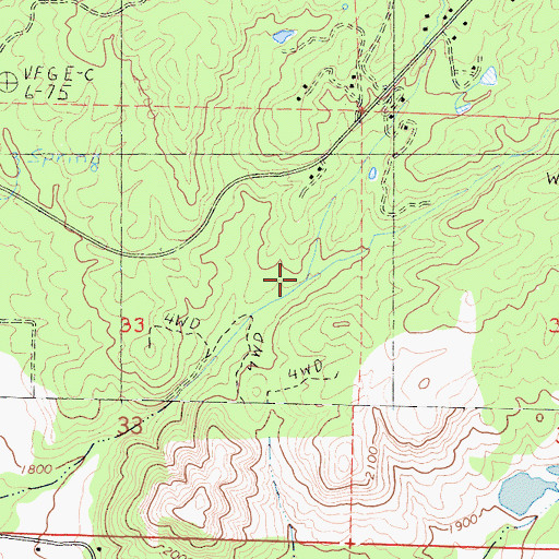 Topographic Map of Jacks Creek, CA