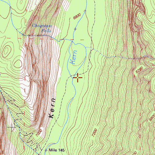 Topographic Map of Chagoopa Falls District Ranger Office, CA