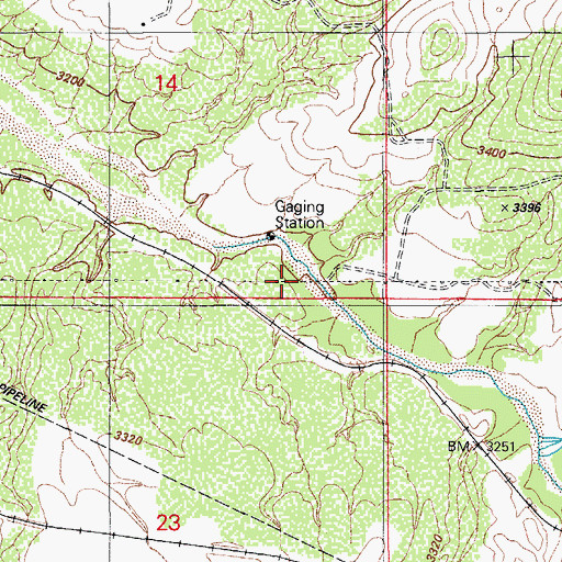 Topographic Map of Cienega Creek, AZ