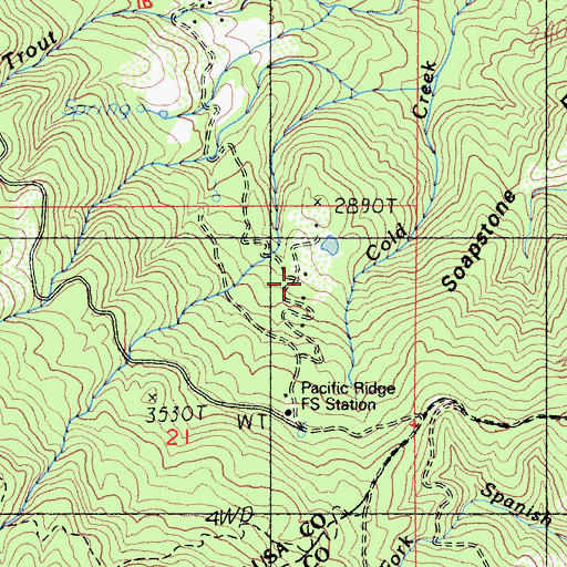 Topographic Map of Love Lady Ranch, CA