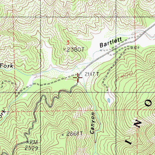 Topographic Map of Bartlett Flat Forest Service Facility, CA