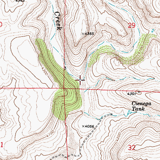 Topographic Map of Cienega Creek, AZ