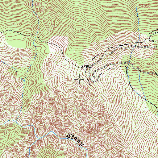 Topographic Map of Bearwallow Trailhead Parking, CA