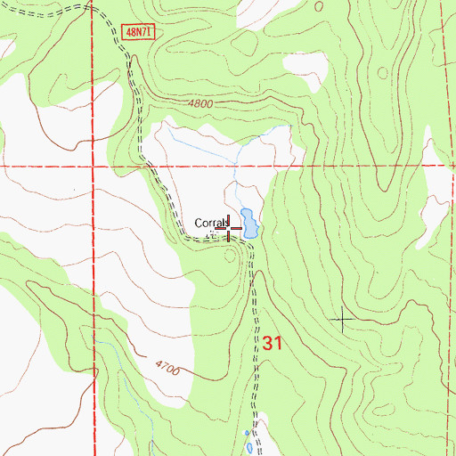 Topographic Map of Johnson Reservoir, CA
