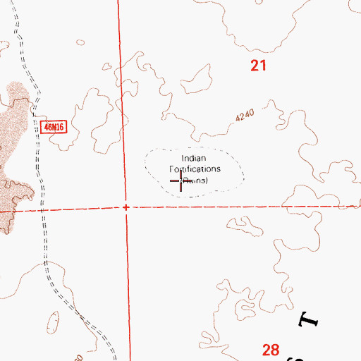 Topographic Map of Area of War Fortifications, CA