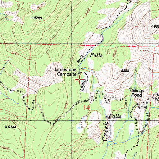 Topographic Map of Dinkey Trailhead, CA