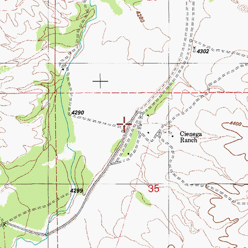 Topographic Map of Cienega Ranch, AZ