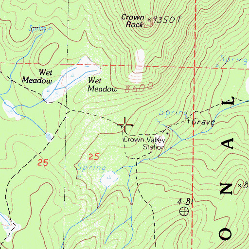Topographic Map of Crown Valley Station, CA