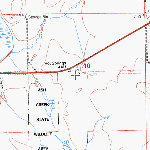 Topographic Map of Hot Springs, CA