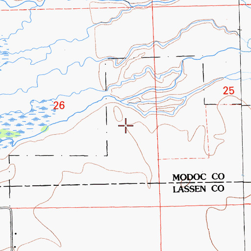 Topographic Map of Meeks Place, CA