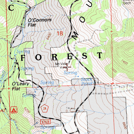 Topographic Map of Mount Vida Vista Scene Viewpoint, CA