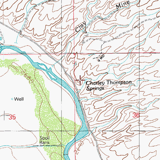 Topographic Map of Charley Thompson Springs, AZ