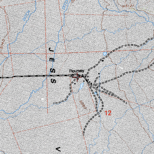 Topographic Map of Flournoy Ranch, CA