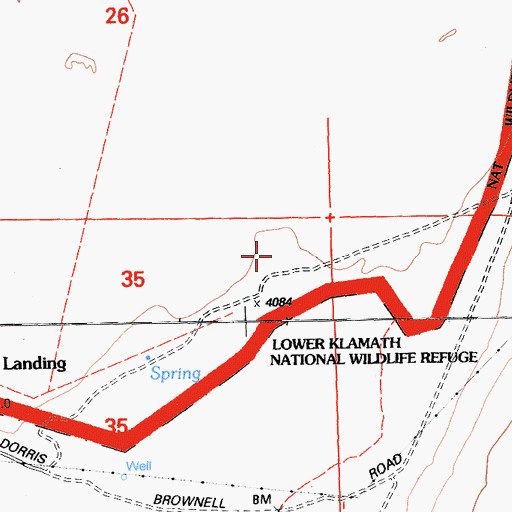 Topographic Map of Laird Landing, CA