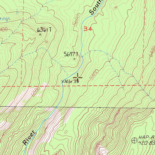 Topographic Map of Domeland Wilderness, CA