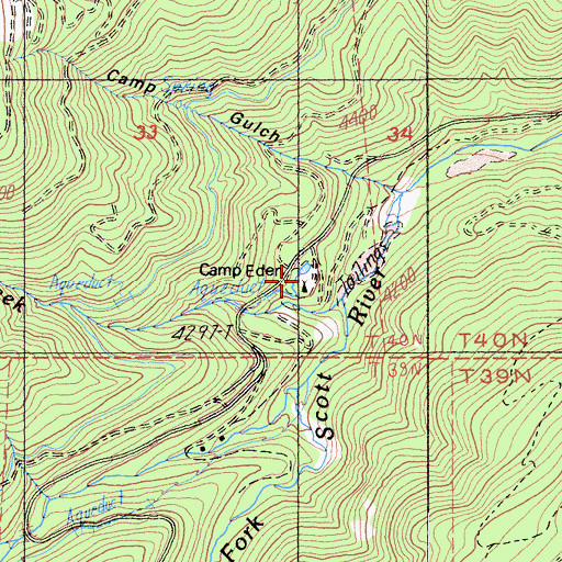Topographic Map of Camp Eden Picnic Area, CA