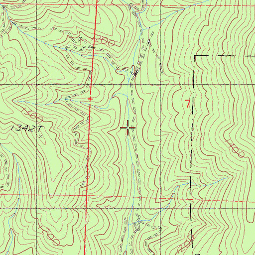 Topographic Map of Sheba Mine, CA