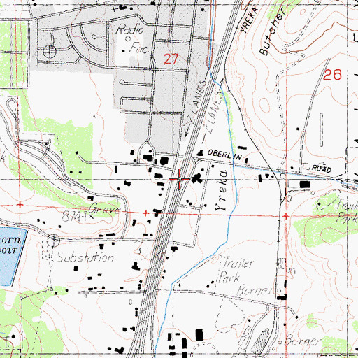 Topographic Map of Klamath National Forest Supervisor Headquarters, CA