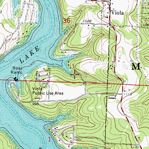 Topographic Map of Gamblers Gulch, MO