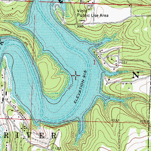 Topographic Map of Carters Bottom (historical), MO