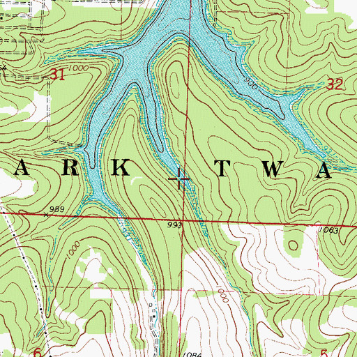 Topographic Map of Center Prong Mill Creek, MO