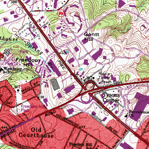 Topographic Map of Greensboro Metro Station, VA