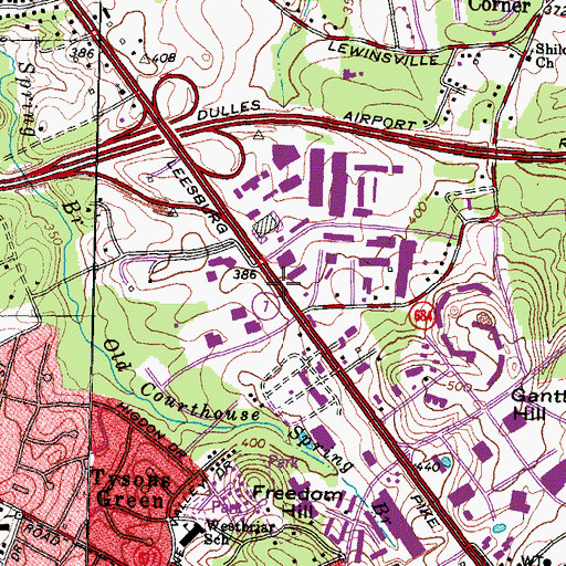 Topographic Map of Spring Hill Metro Station, VA