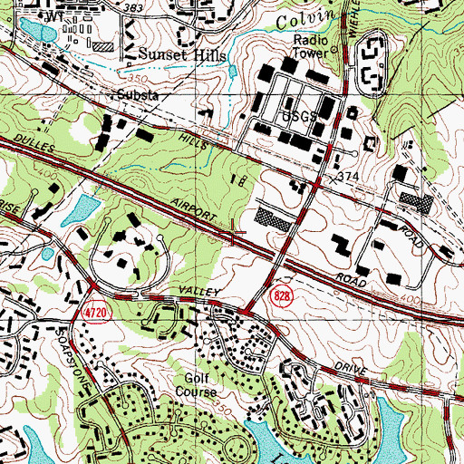Topographic Map of Wiehle-Reston East Metro Station, VA