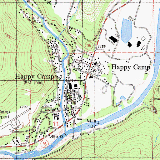 Topographic Map of Happy Camp Ranger Station, CA