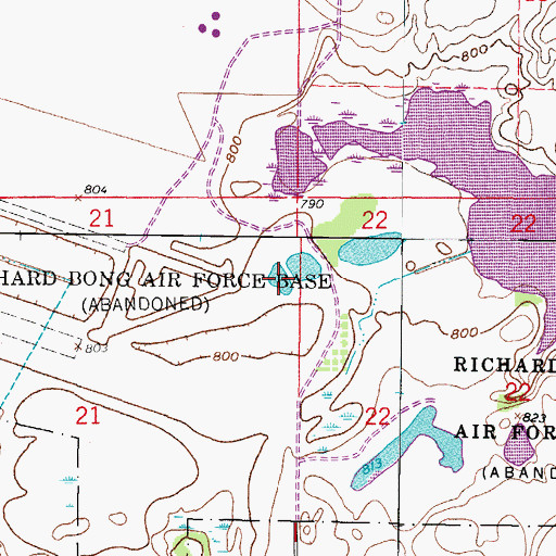 Topographic Map of Bass Pond, WI