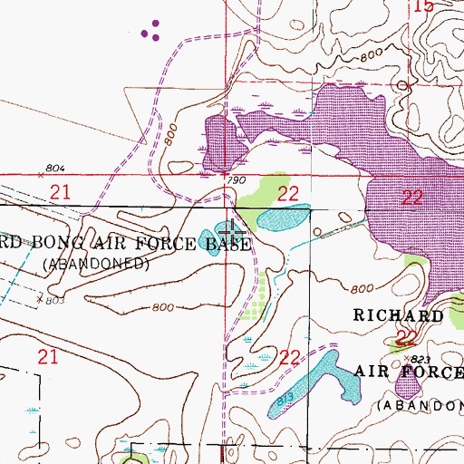Topographic Map of Bullfrog Pond, WI