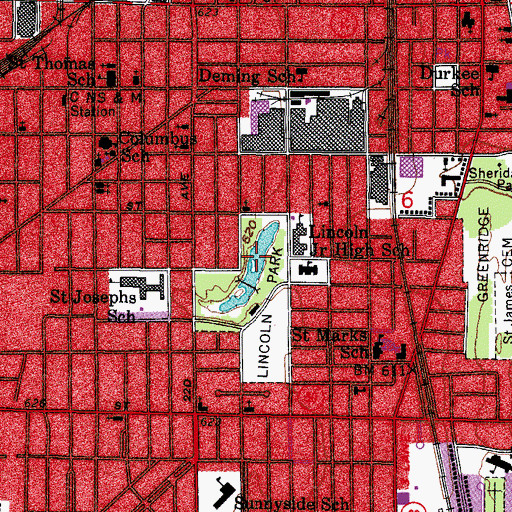 Topographic Map of Lincoln Park Pond, WI