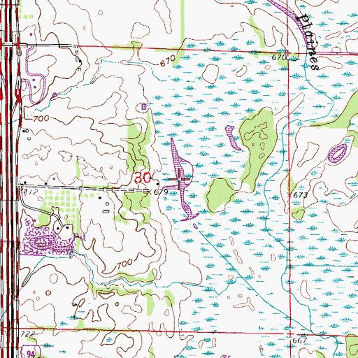 Topographic Map of Pleasant Lake, WI