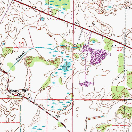 Topographic Map of Rodgers Lake, WI