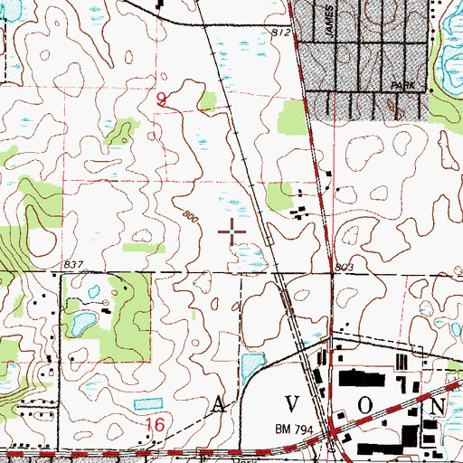 Topographic Map of Hook Lake, IL